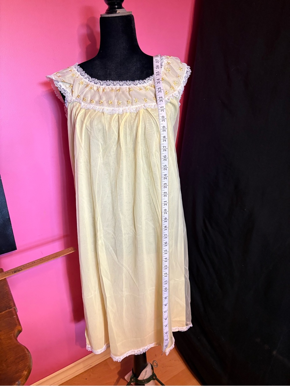 Yellow Lace-Trim Nightgown - Women Intimates
